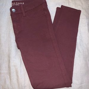 American Eagle Burgundy Jeggings